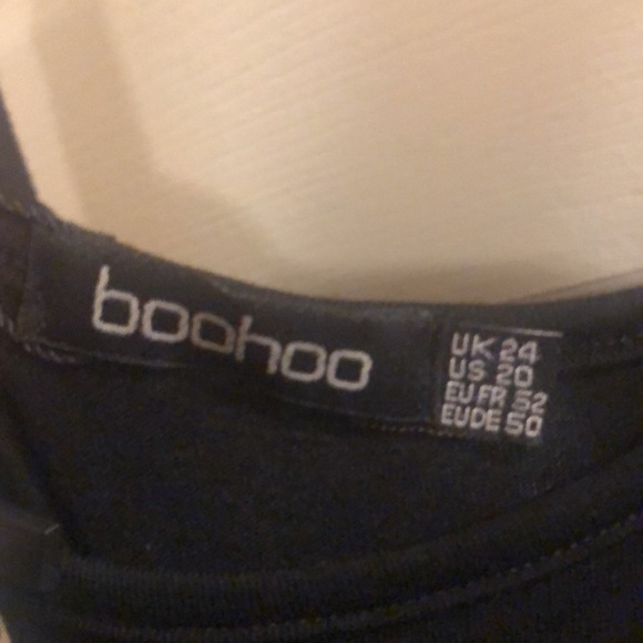 Long black cotton dress with slit. - Picture 3 of 4